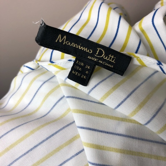 NWOT Massimo Dutti Bell Sleeve Striped Blouse 4 - Picture 7 of 8